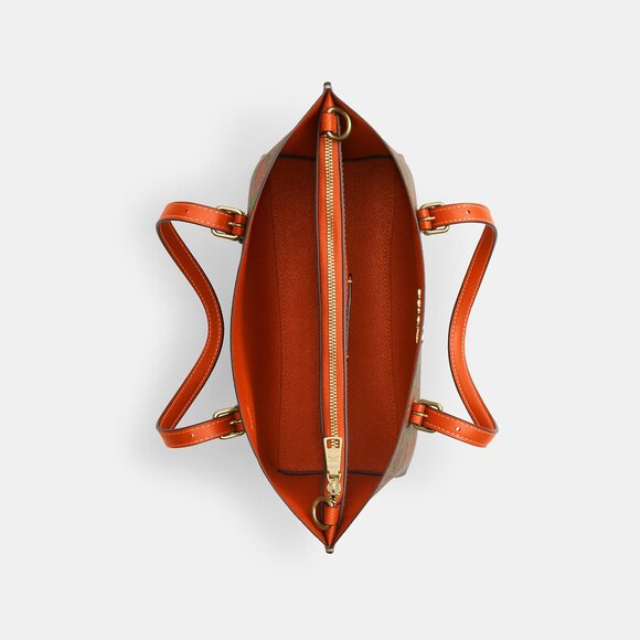 Mollie Tote Bag 25 In Signature Canvas With Orange Print - Picture 4 of 10